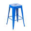 Tabourets de bar en métal bleu sans dossier de 2 comptoirs de 24 pouces de hauteur, non empilables, détachables, faciles à nettoyer et à assembler, pour îlot de cuisine, bar, salle à manger, conception stable
