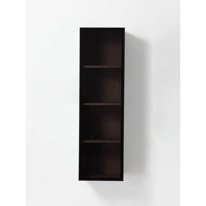 Luce 13" Wall-Mounted Side Cabinet, Chestnut Oak/Matte Black