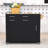 Donabelle Farmhouse Kitchen Cart with Extendable Drop Leaf, 3-Tier Cabinet, 2 Drawers and Lockable Wheels-1305332189