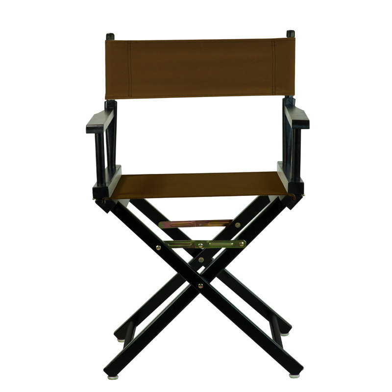 Chaise de réalisateur pliante 18 po, Noir, noir, noir, noir, Brun