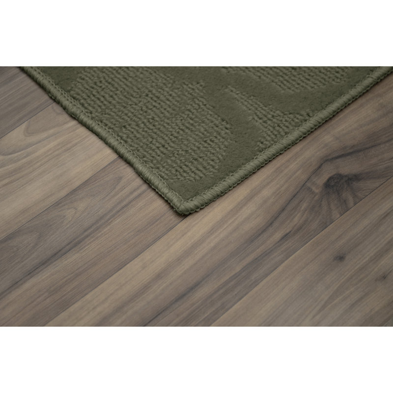 Tapis touffeté à motif géométrique sauge Togut, Tapis de couloir 3 pi x 12 pi