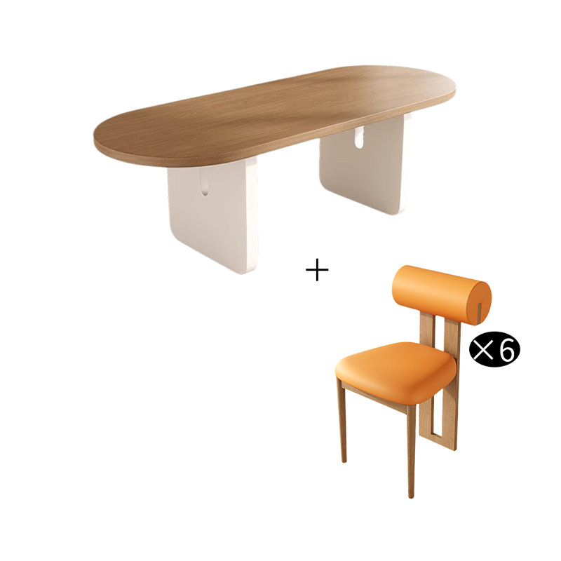 Ensemble de salle à manger Annechien, H 29,53 po x L 63 po x l 31,5 po, Blanc, 7