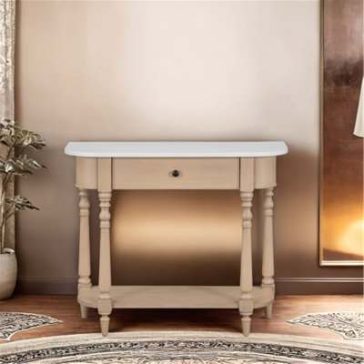 Charming Curved Console Table with Versatile Storage and Exquisite Design for Living Room