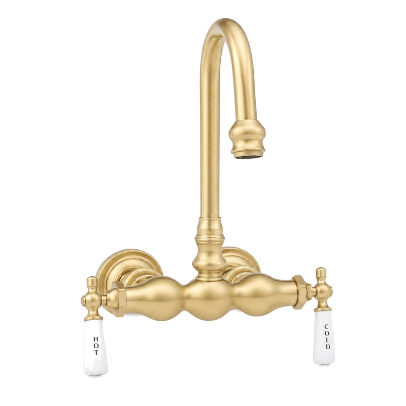 Robinet de bain à col de cygne, 3 billes P0149-1 par Strom Living, Unlacquered Raw Brass