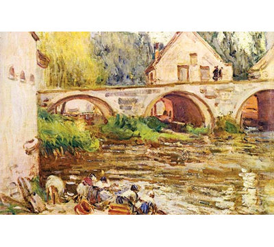 « the laundresses by moret by alfred sisley. jpg » par alfred sisley, reproduction d’art