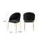 Chaises de style moderne 2 pièces en velours et pieds en métal doré-14053619