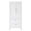 Armoire de rangement blanche de 31,5 po x 17,7 po x 70,9 po avec tablettes, conception réglable et structure en métal