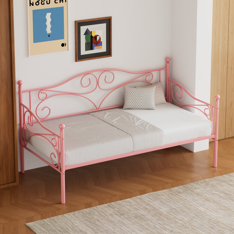 Korecky Twin Metal Daybed, Pink