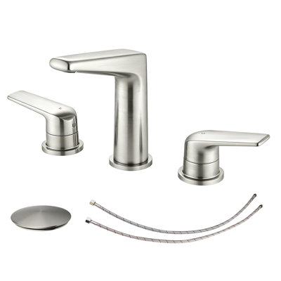 Topcraft Dual-Handle Wide-Spout Bathroom Faucet With Pop-Up Drain