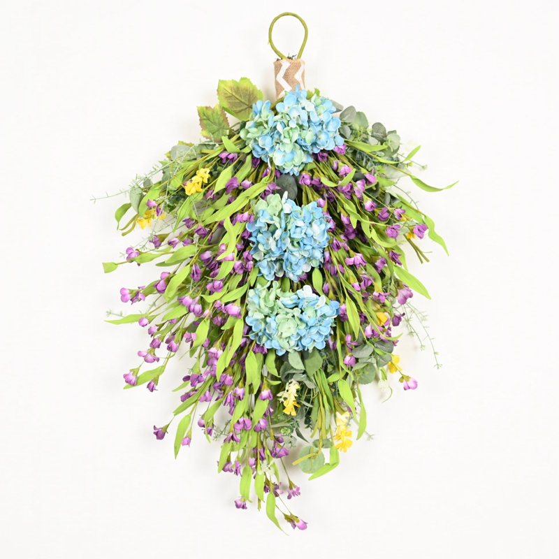 Décoration de porte 30 po, Vert / Mauve / Bleu