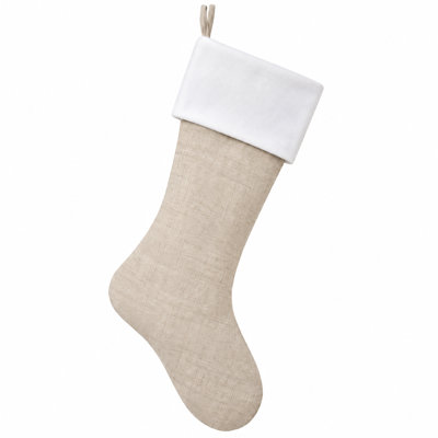 Chaussette de Noël brodée à motif houx de Noël
