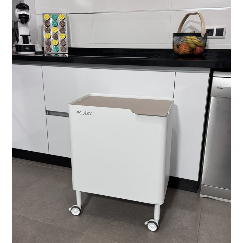 Jefferson Place 40 Litre Multi-Compartments Trash & Recycling Bin, Sand