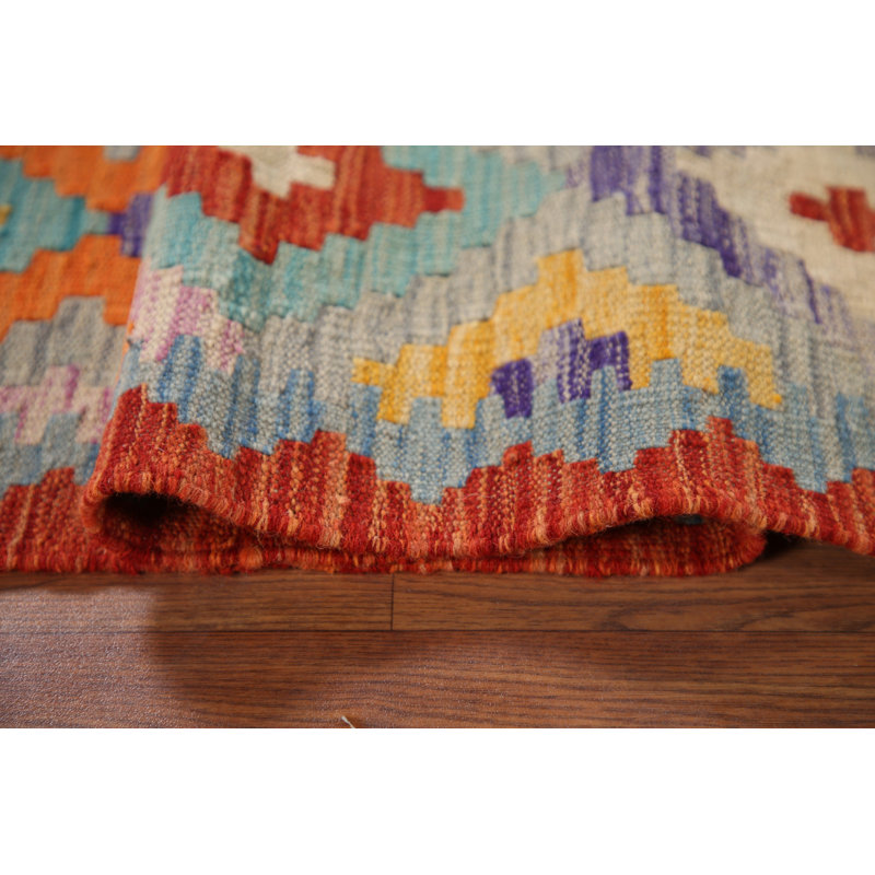 Geometric Kilim Oriental Runner Rug 3x9