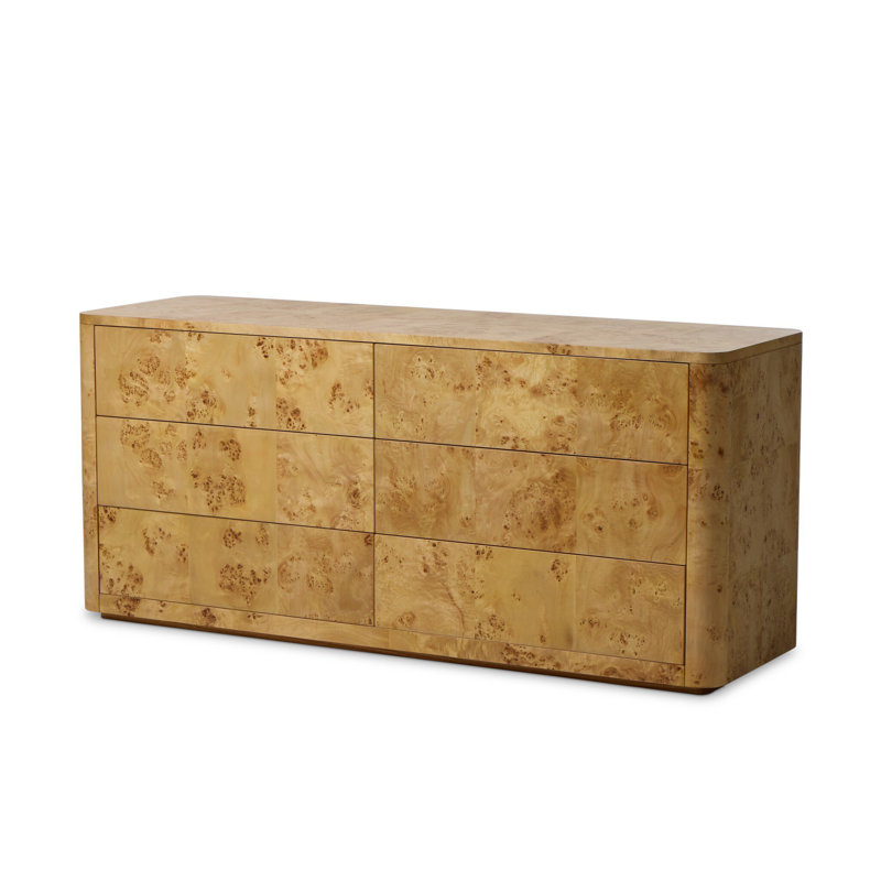 Mullins 6 Drawer Dresser-Natural Mappa Burl