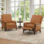 Fauteuil inclinable manuel en cuir véritable Liauro de 32,3 po de largeur avec cadre en bois massif (ensemble de 2)-769439673