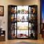Vitrine de coin avec portes vitrées et éclairage à DEL, vitrine haute de 65 po pour objets de collection, livres et jouets, bibliothèque à 8 tablettes pour le salon, la chambre à coucher, le bureau