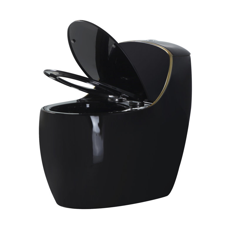 Toilette une pièce fixée au sol à hauteur de chaise, chasse d'eau 1,6 Gpf, toilette allongée avec siège à fermeture douce