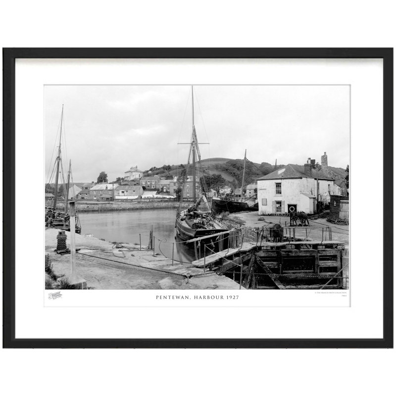 Pentewan, Harbour 1927 - Single Picture Frame Print, 45cm H x 60cm W x 2.3cm D
