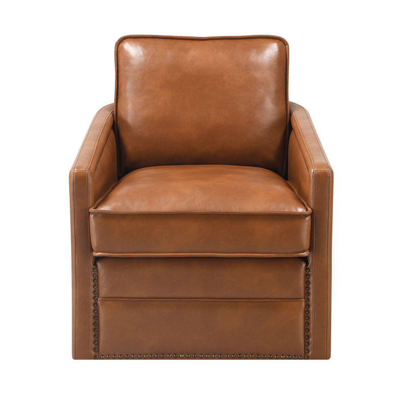 Rocha Brown Leather Aire Swivel Chair W/Glider