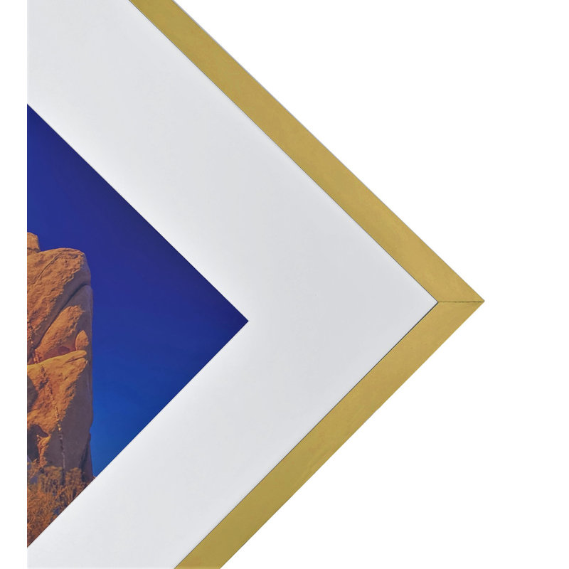 Cadres photo en PVC, cadres photo muraux avec verre HD et carton, ensemble de 5, Gold