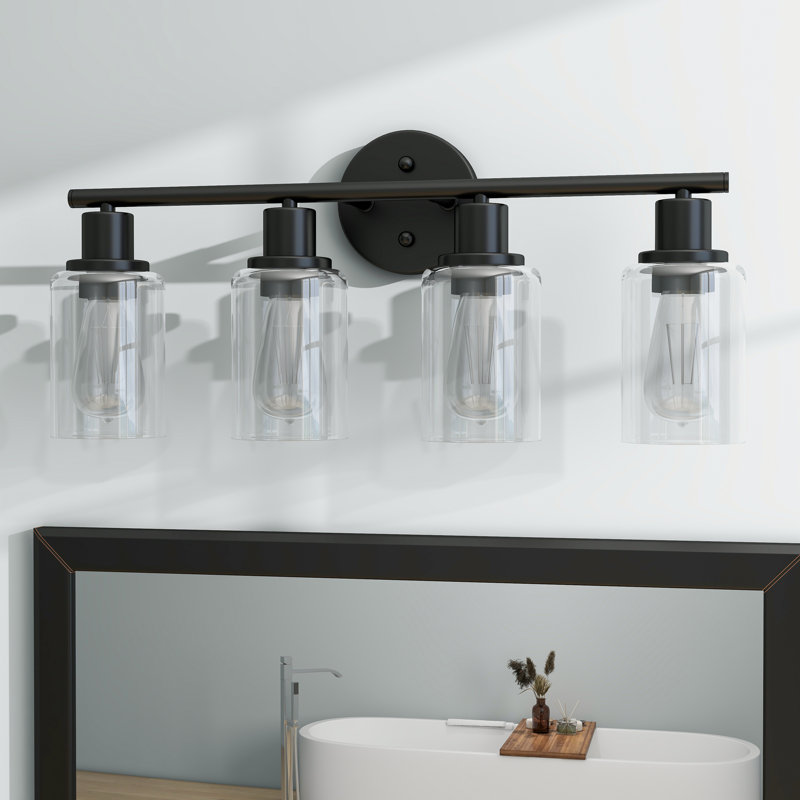 4 - Light Dimmable Vanity Light, Matte Black