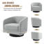 Upholstered Swivel Barrel Chair With Solid Wood Base-181016326