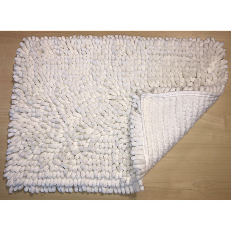 Berat Polyester Blend Non-Slip Bath Rug, Cream