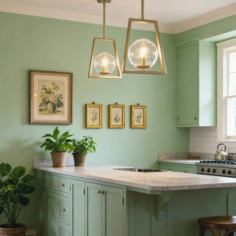 Luminaire suspendu géométrique à 1 lumière pour îlot de cuisine