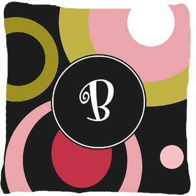 Monogramme rétro en noir intérieur/extérieur Throw Pillow