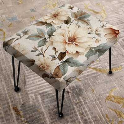 Vintage Florals III - Plants Rectangle Ottoman