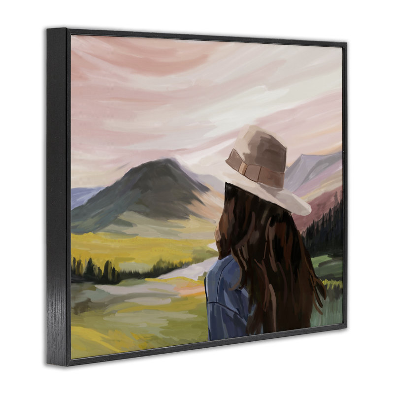 «Western Peace Scenery», estampe numérique, conception par Amelia Noyes, H 16 po x l 20 po, Giclée encadrée noir minuit