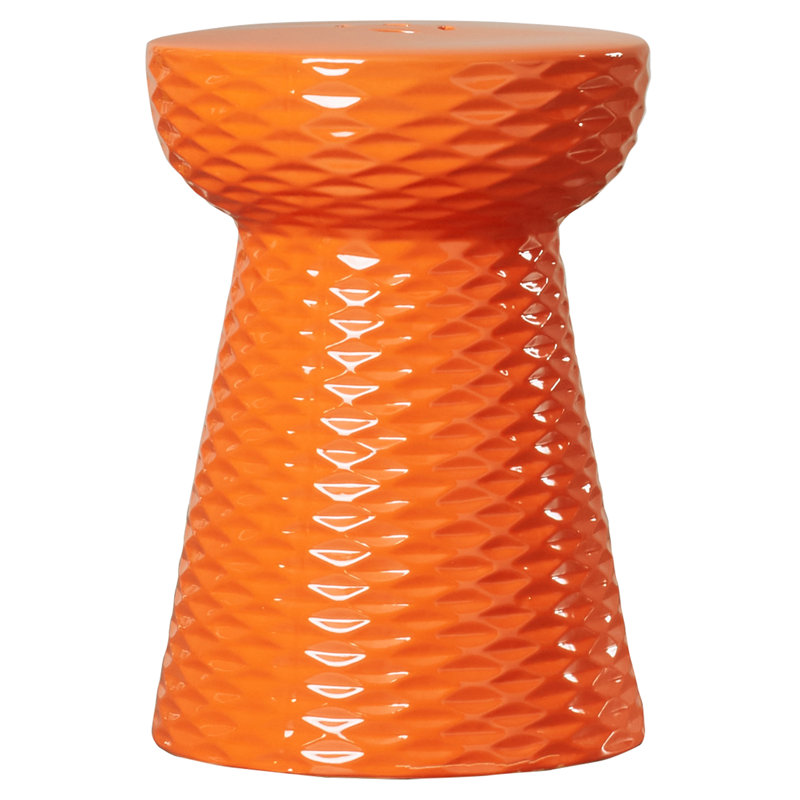 Verne Ceramic Accent Stool, Orange