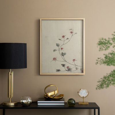 Vintage Floral Print CXCV Framed Print - Solid Wood