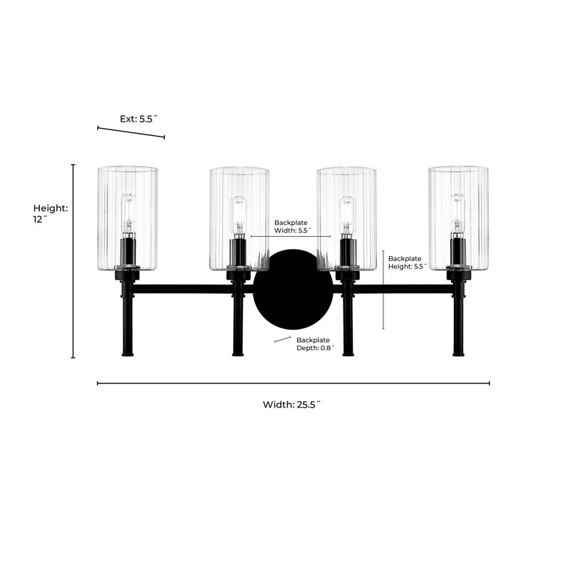Meuble-lavabo 4 lumières Breakwater Bay Adjuto, Nickel poli