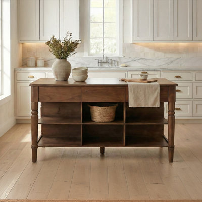 Darian Kitchen Island Brown