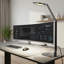 Lampe de bureau à bras pivotant en métal pour la maison / le bureau, sans danger pour les yeux, 3 températures de couleur, luminosité réglable à 10 niveaux, lampe d'ordinateur à DEL avec minuterie à mémoire, noir