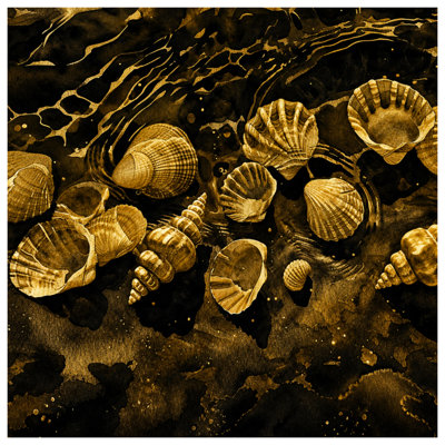 Housses de couette Golden Seashells Illustration