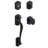 Bethpage Handleset with Single Cylinder Deadbolt and Door Knob and Rosette