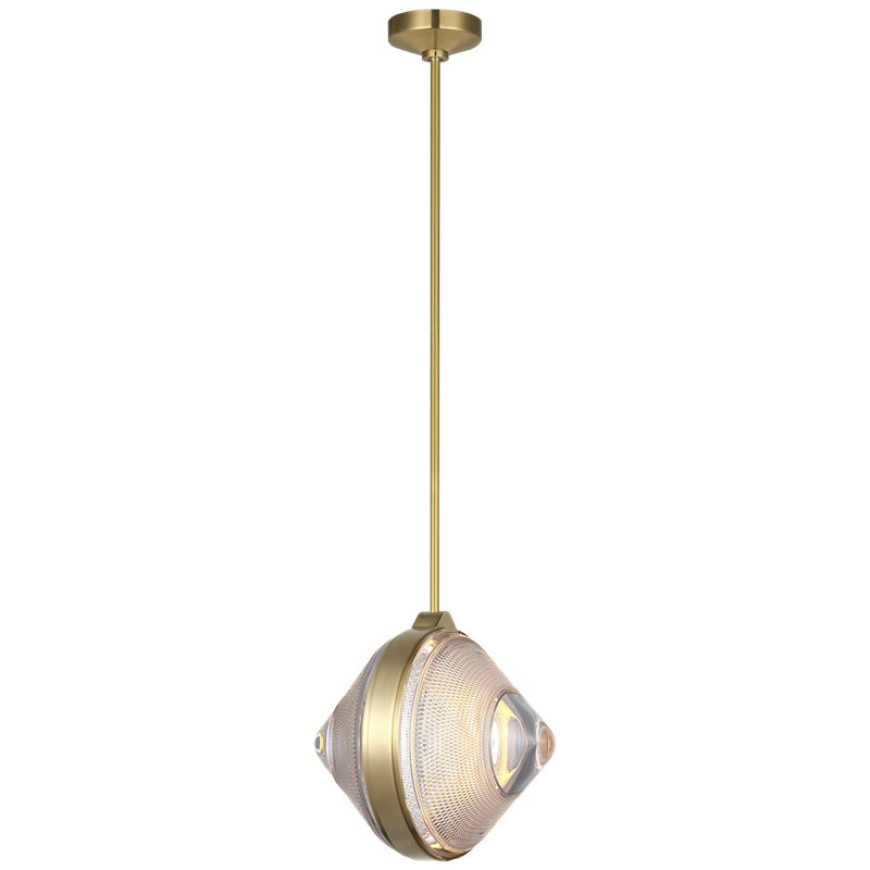 Copper Coast 1 - Light LED Pendant, Natural Brass