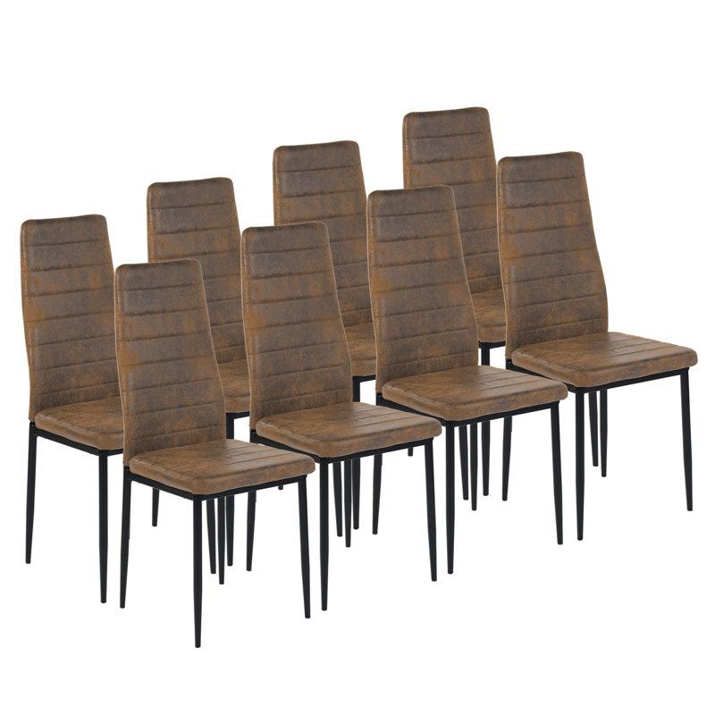 Aneita 47.5cm H Upholstered Metal Upholstered Back Side Chair in Brown