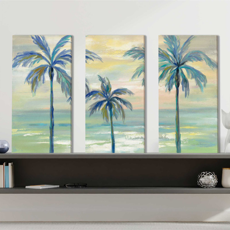 "Marine Layer Palms", ensemble de 3 impressions sur toile