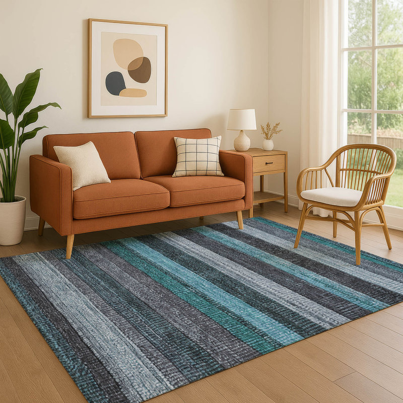 Premium Machine Washable Medena AMF1865 Stripes Rug, Rectangle 2'6" x 3'10"