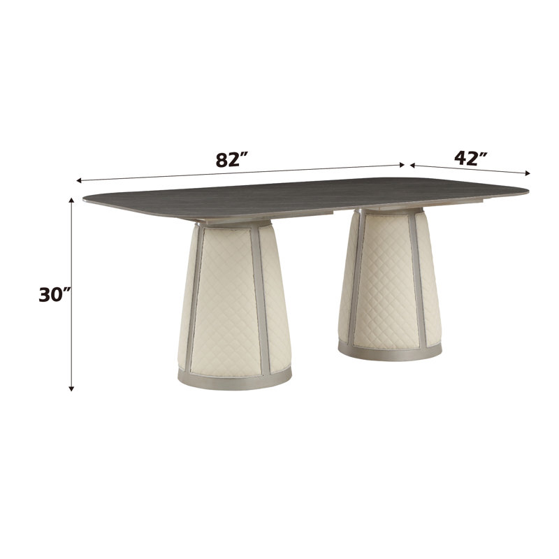 Naomigrace Double Pedestal Dining Table, 30"