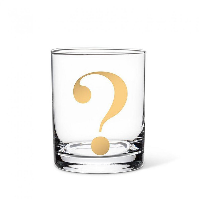 Verre en verre à point d'interrogation