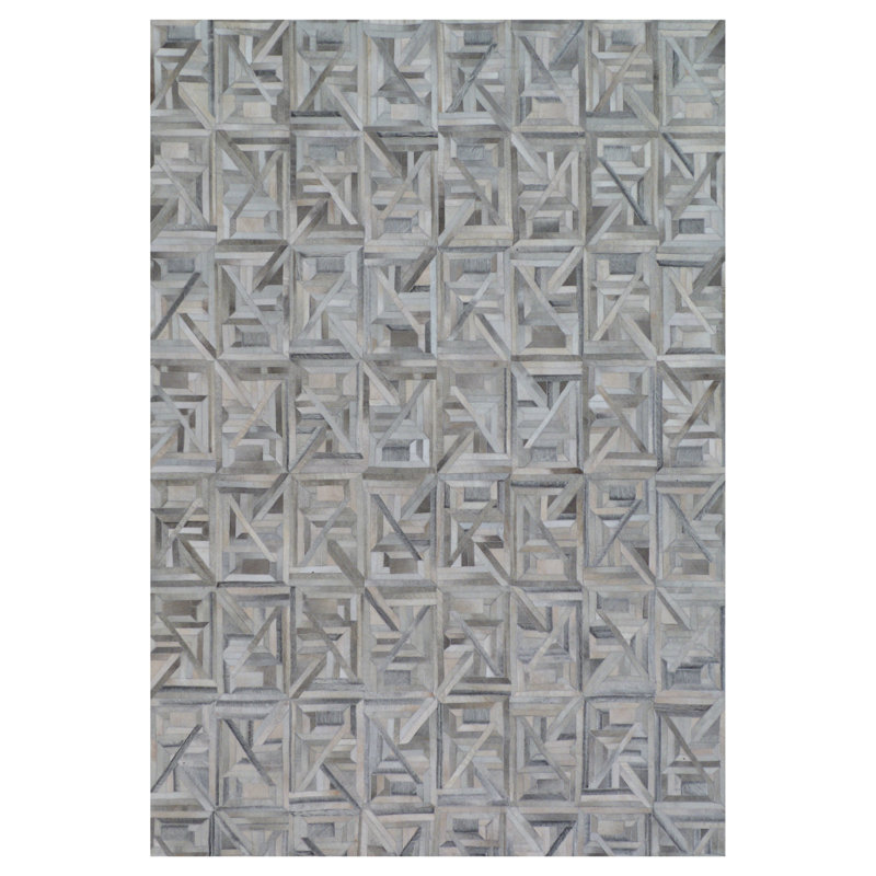 Natural Hide Cowhide Geometric Area Rug