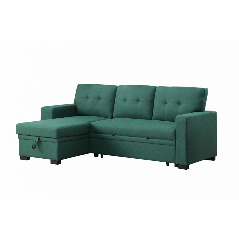 2 - Piece Upholstered Sectional Sofa, Green Linen