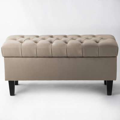 Velvet Upholstered Storage Bench