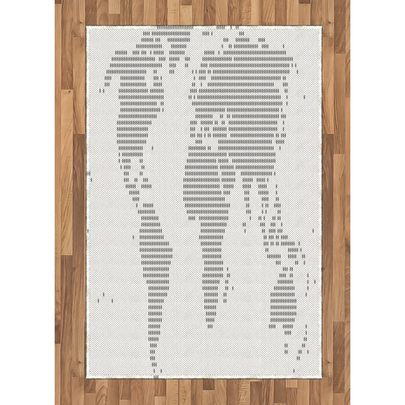 Tapis décoratif en fibre de polyester à haute densité, Rectangle— 4 pi x 5 pi 8 po
