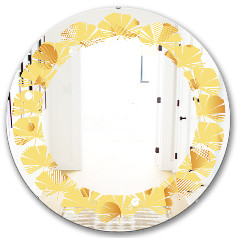 Miroir mural sans cadre glam leaves minimal shapes, H 23,6 po x l 23,6 po