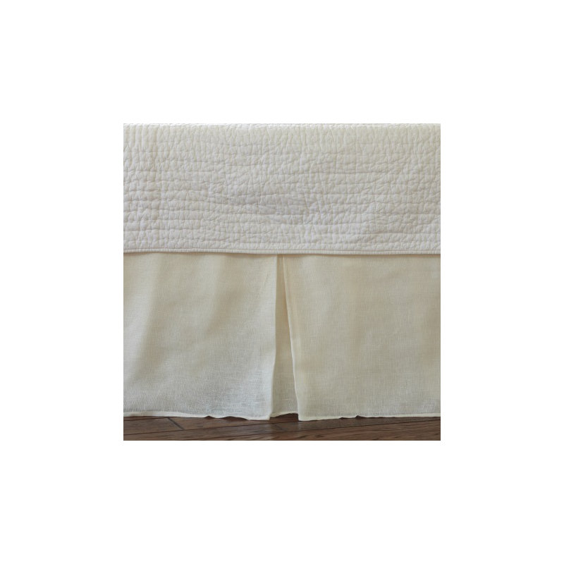 Linen Voile Cream Bed Skirt, Twin, Cream